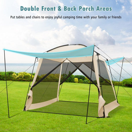 8-10 Person Screen House Tent with 2000mm Waterproof PU Coating — tents, front view