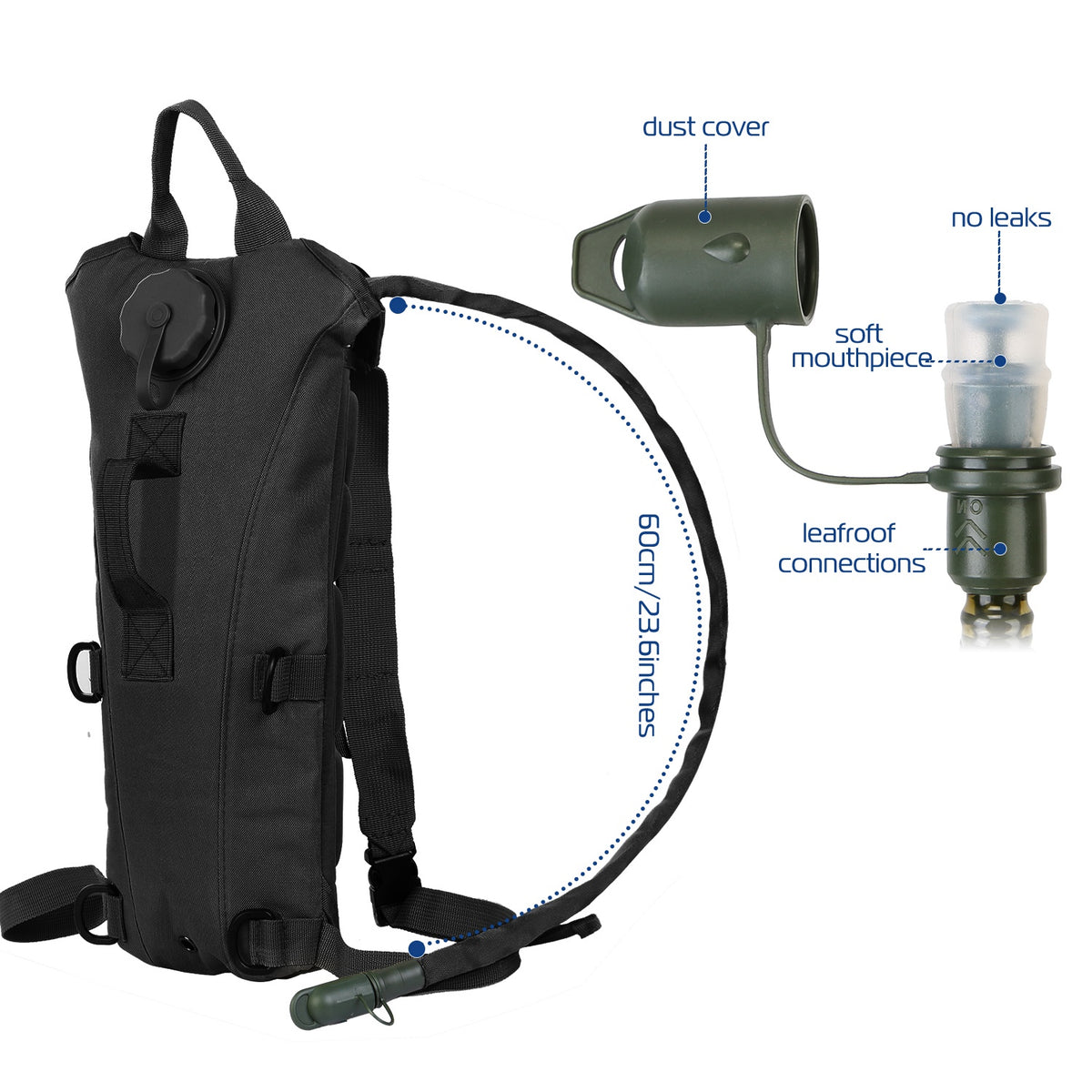 3L Hydration Vest with Water Bladder – Black