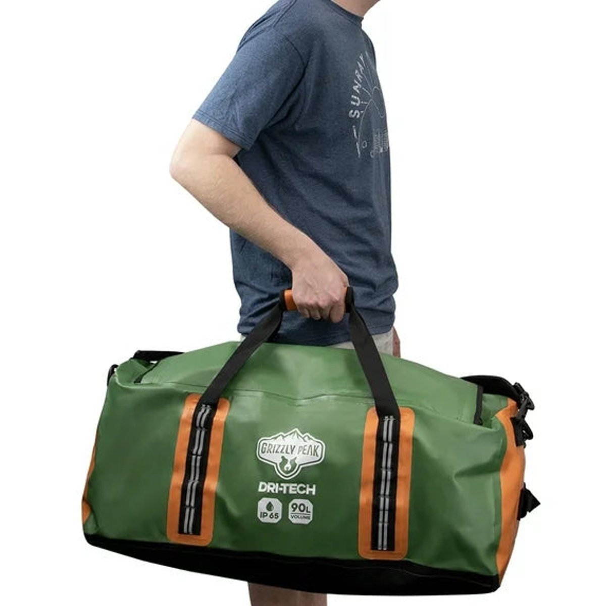 Dri-Tech 90L Dry Duffle Backpack - IP65, Floating, Wet/Dry Pockets — duffel bags, back view