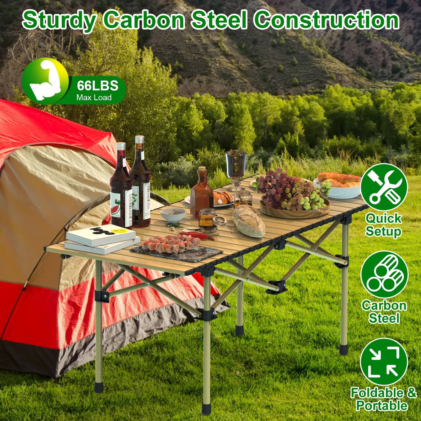 Lake Forest Folding Camping Table with Carry Bag