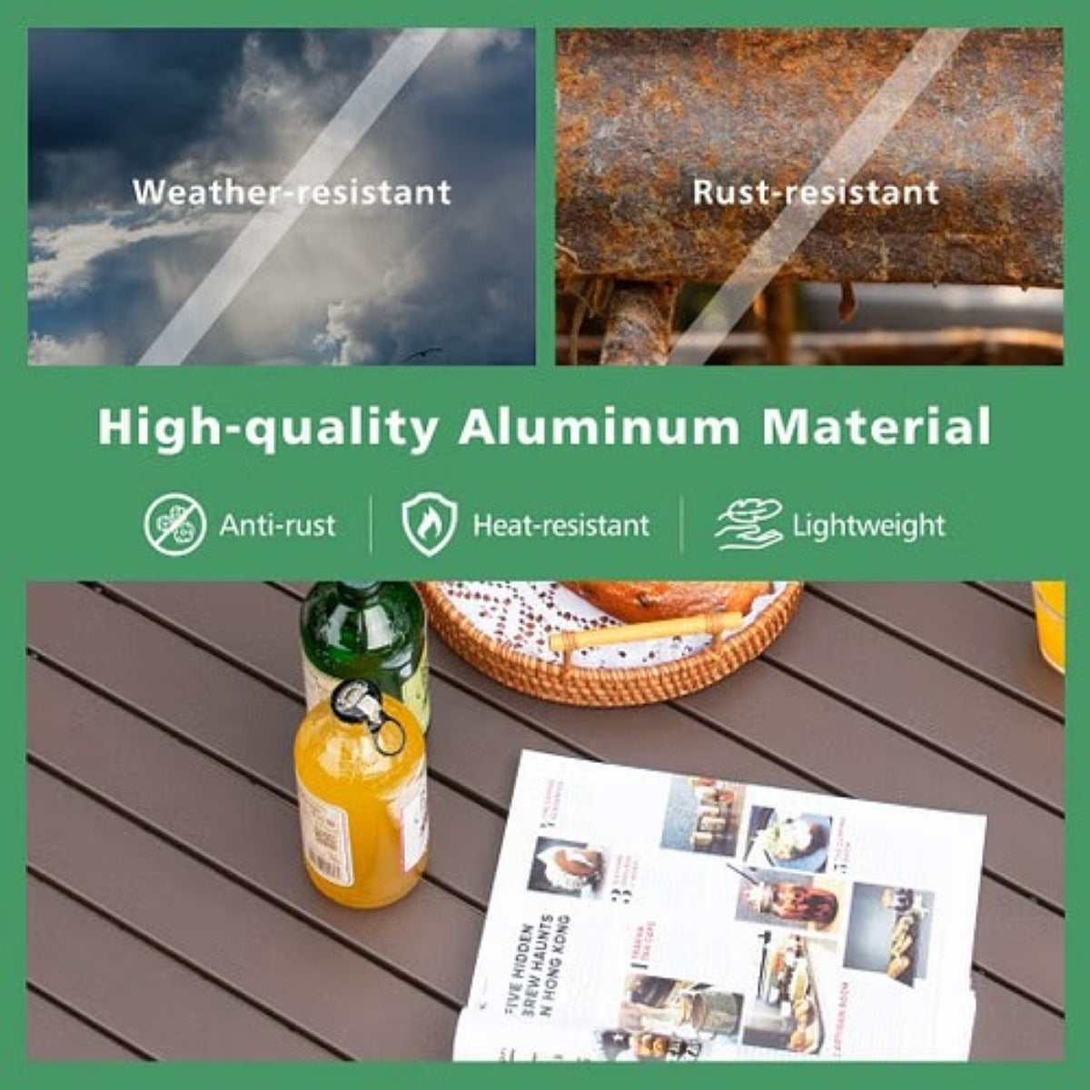 Folding Aluminum Camp Table - Roll-Top, 43" × 28" (Carry Bag) — furniture, top view, view 5