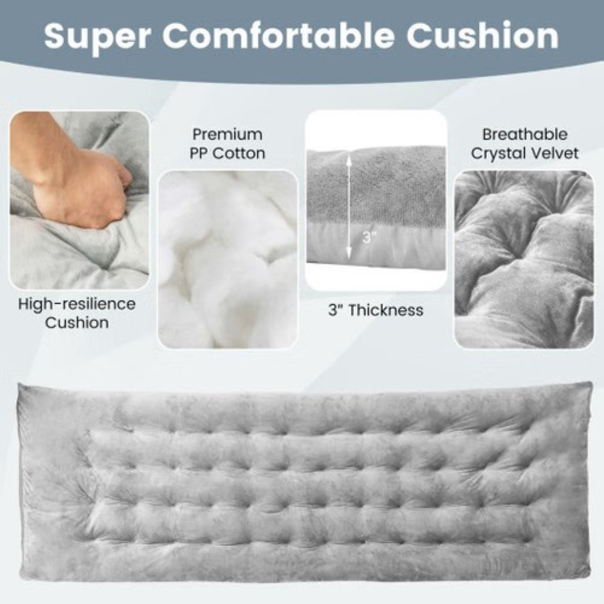 Sleeping Cot Cushion Pad – Soft Breathable Mat for Outdoor Cots (Navy/Gray) — cots, lifestyle