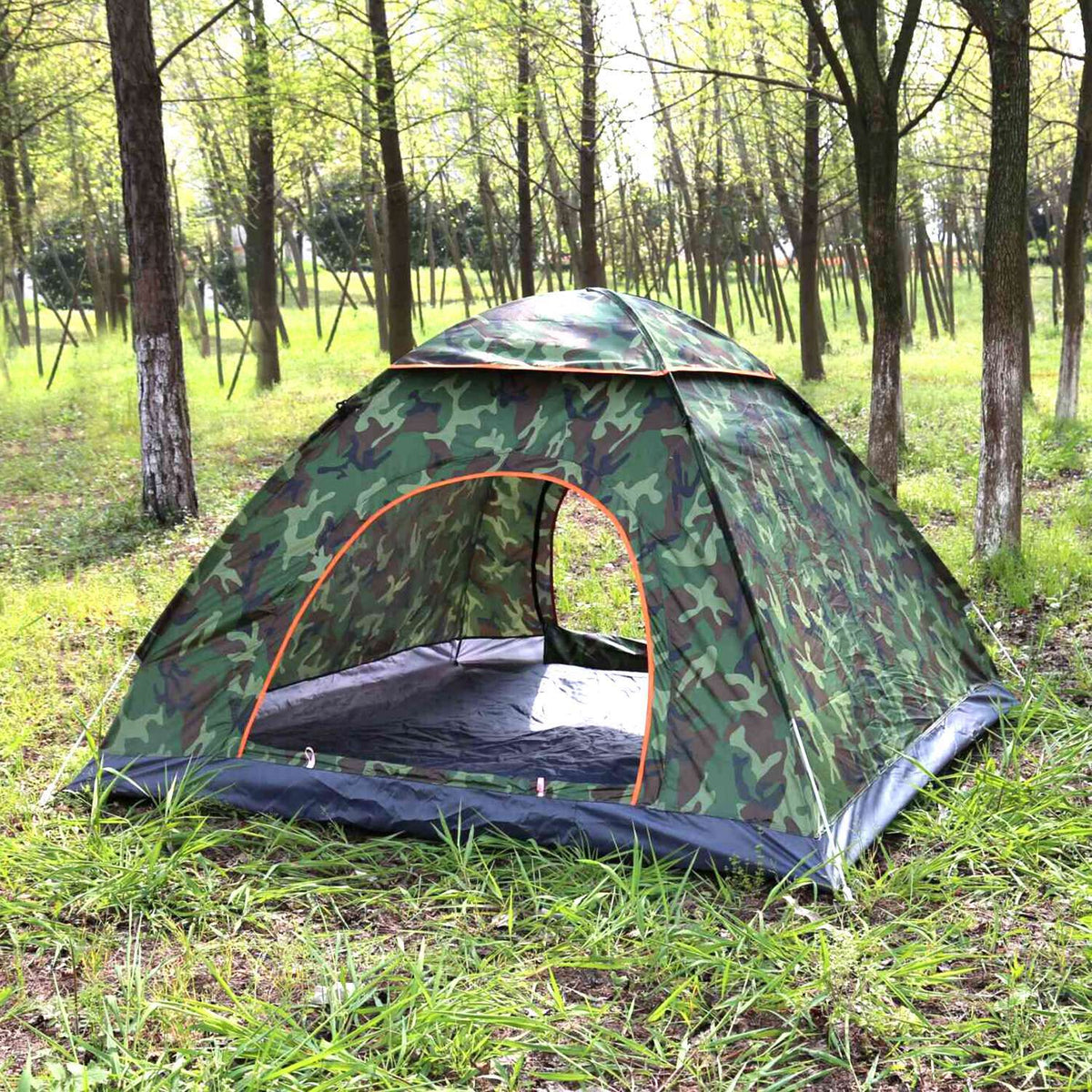 Camouflage 3–4 Person Instant Pop-Up Camping Tent