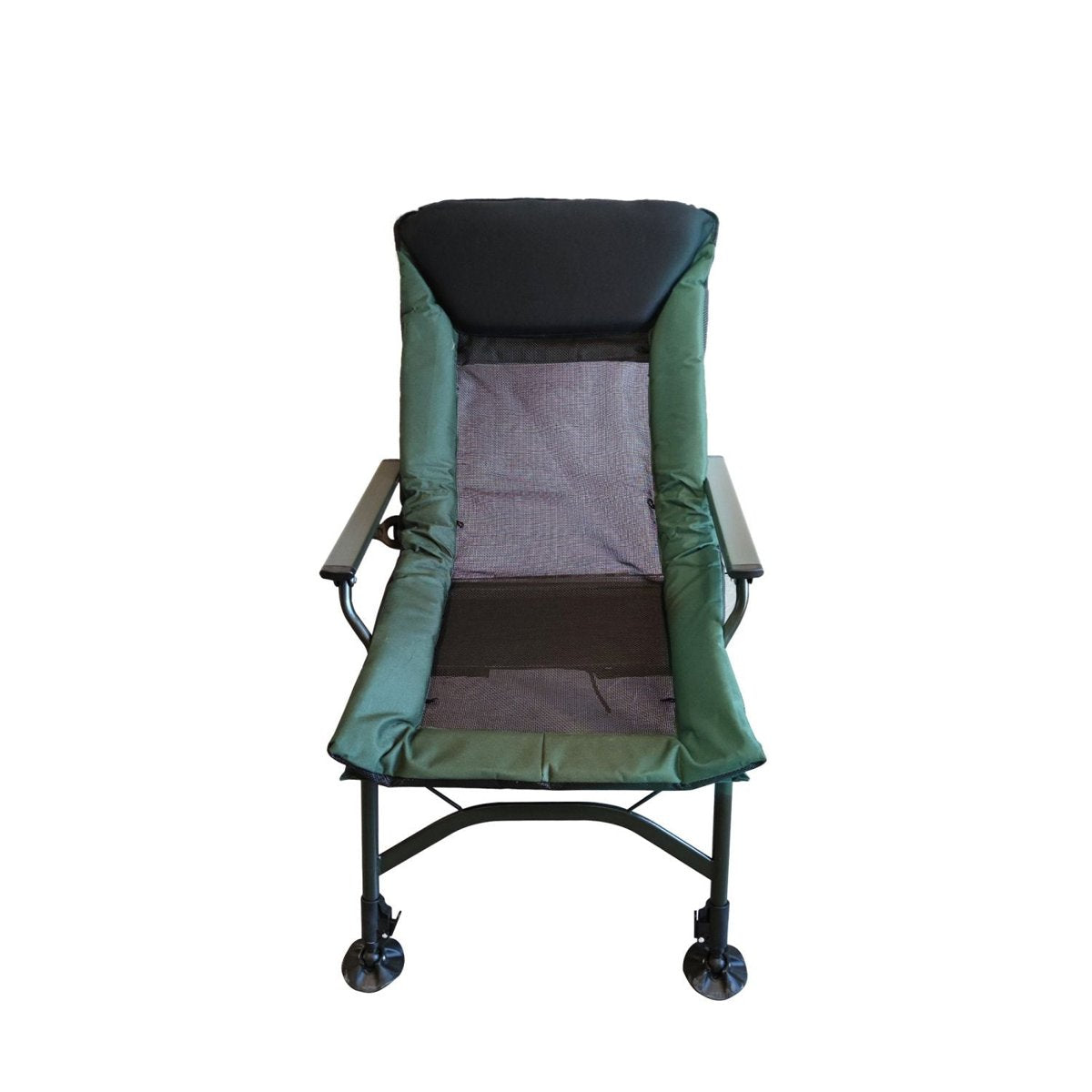 Adjustable Reclining Camping Chair – Foldable with Cushion, 330LBS Capacity (Black/Green) — folding chairs, view 13