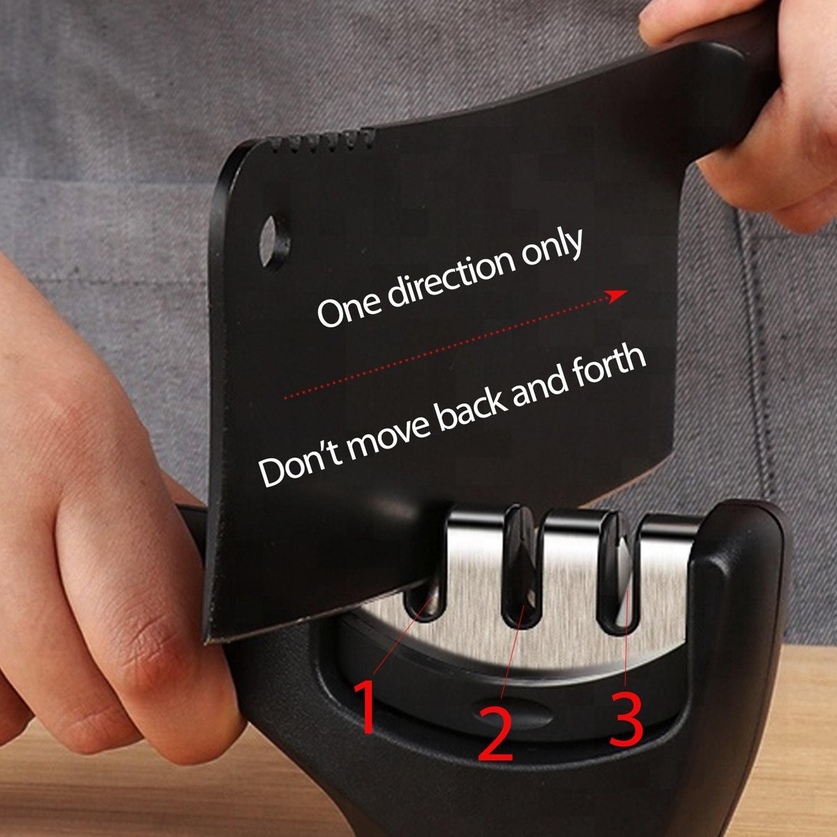 3-Stage Knife Sharpener - Diamond, Coarse & Fine (Ask Gecko) — manual sharpeners, detail