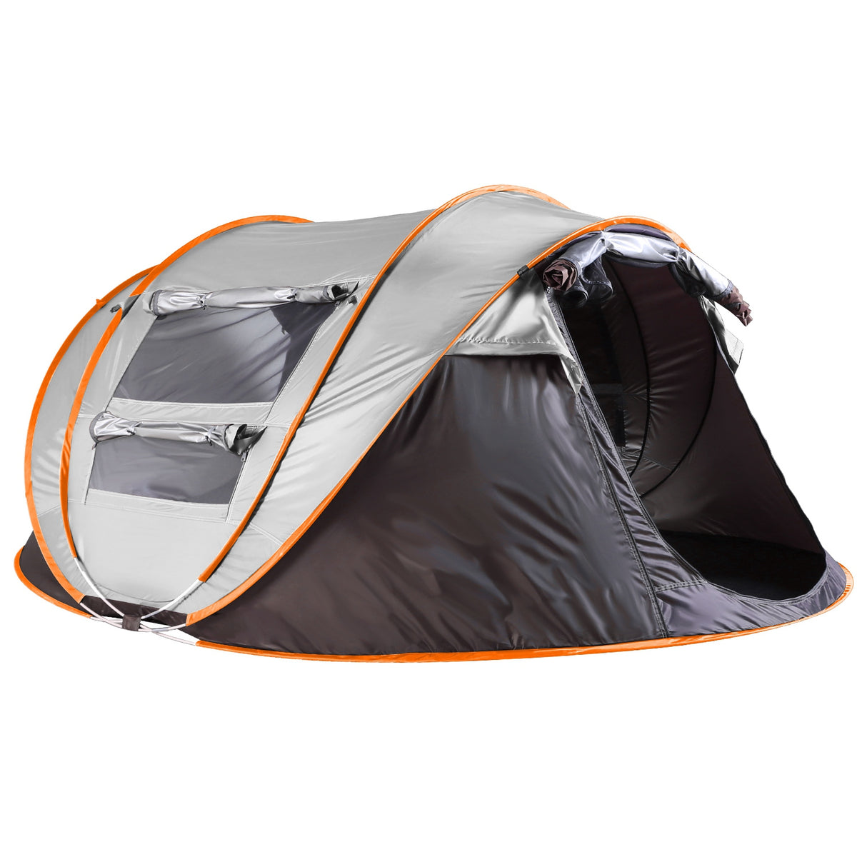 Khaki 5–8 Person Automatic Pop-Up Camping Tent