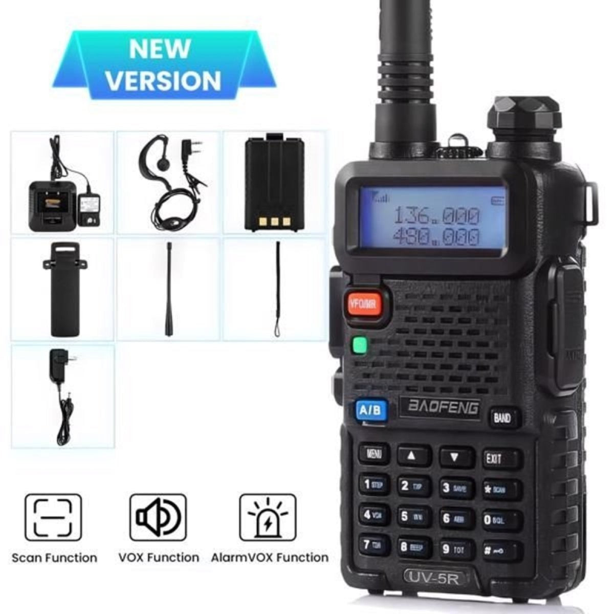 BAOFENG UV-5R Handheld Ham Radio - Long-Range Rechargeable Walkie Talkie for Survival & Outdoor Use — two-way radios,…