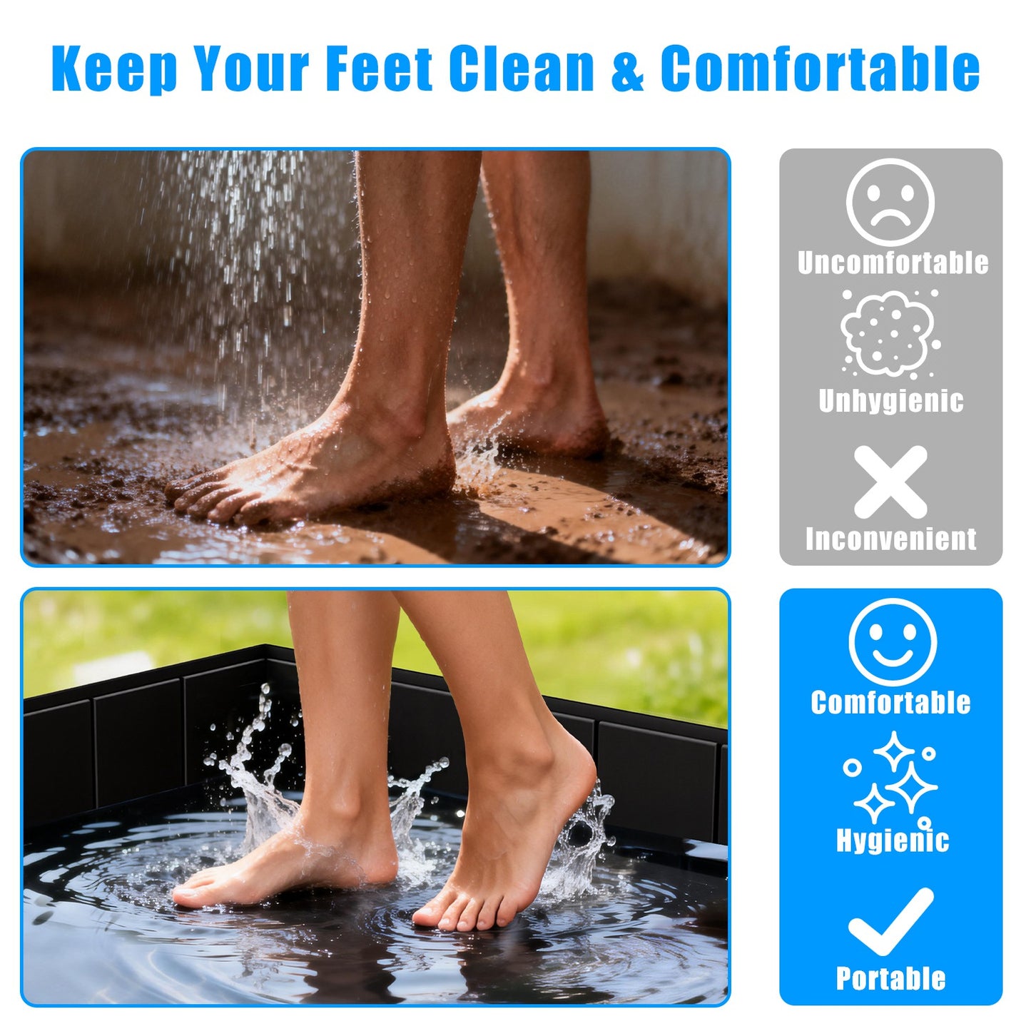 Lake Forest 41-Inch Portable Foldable Camping Shower Base with Drain Hose