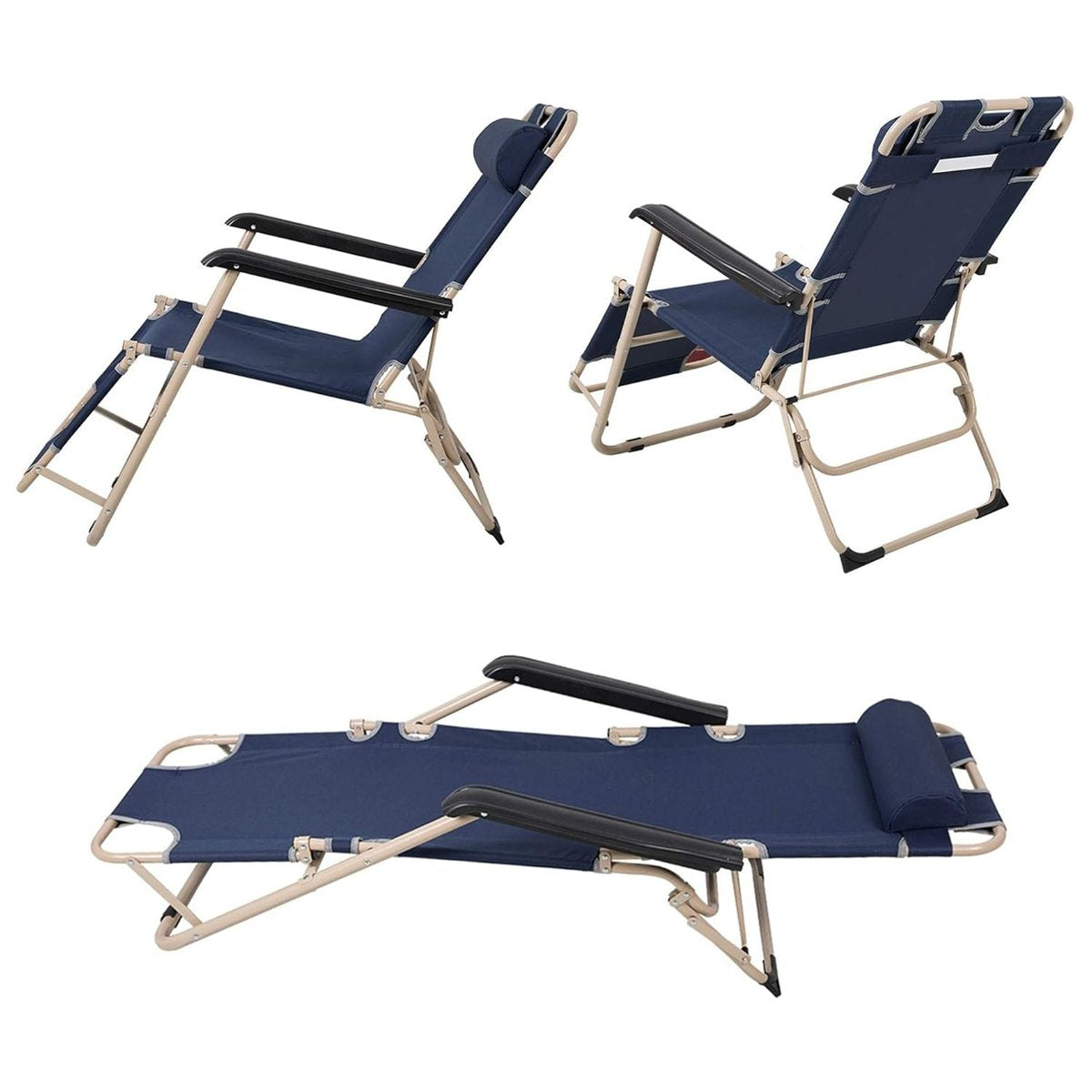Bosonshop Folding Chaise Lounge Chairs (2-Pack) - Zero-Gravity Feel — sunloungers, detail