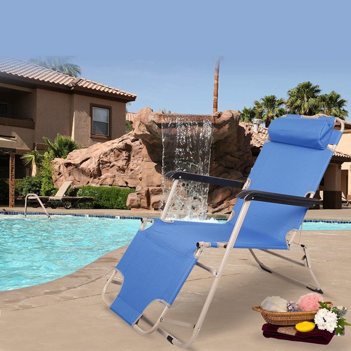 Bosonshop Folding Chaise Lounge Chairs (2-Pack) - Zero-Gravity Feel — sunloungers, view 10