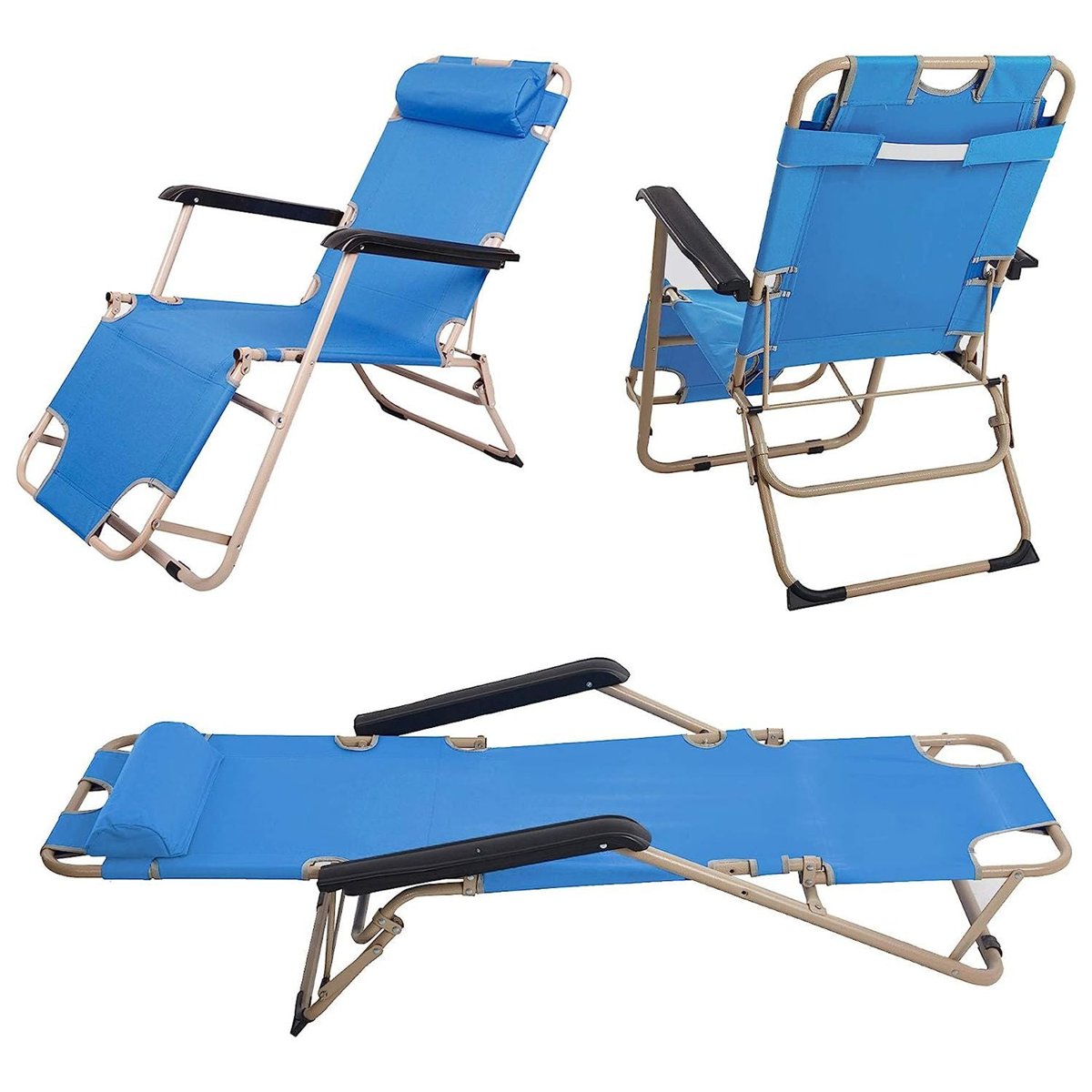 Bosonshop Folding Chaise Lounge Chairs (2-Pack) - Zero-Gravity Feel — sunloungers, view 12