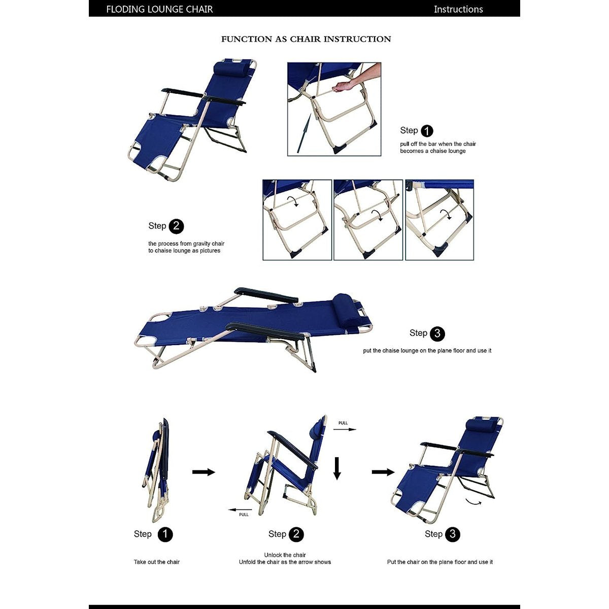 Bosonshop Folding Chaise Lounge Chairs (2-Pack) - Zero-Gravity Feel — sunloungers, view 16