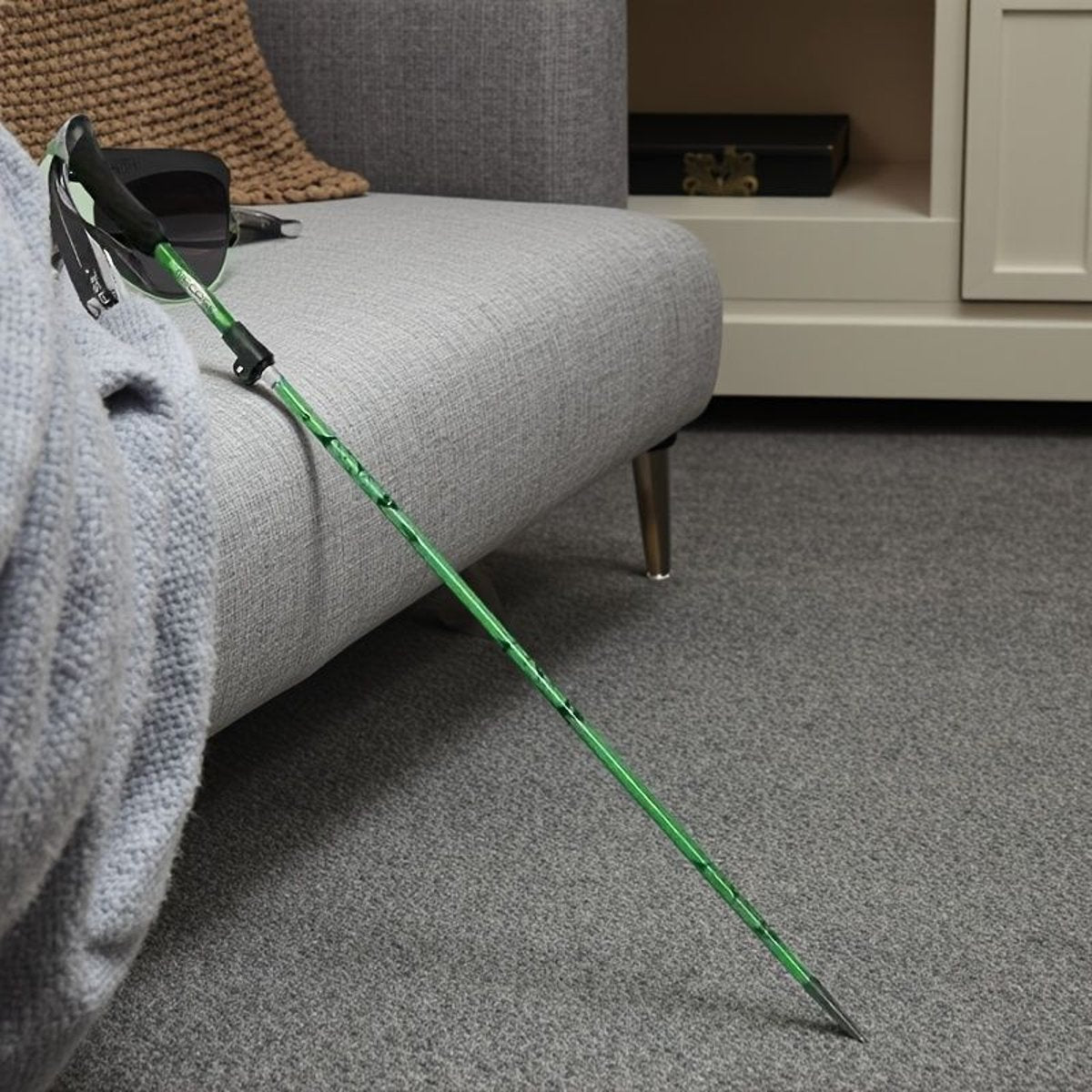 5-Section Collapsible Hiking Poles – Adjustable Lightweight Trekking — green,