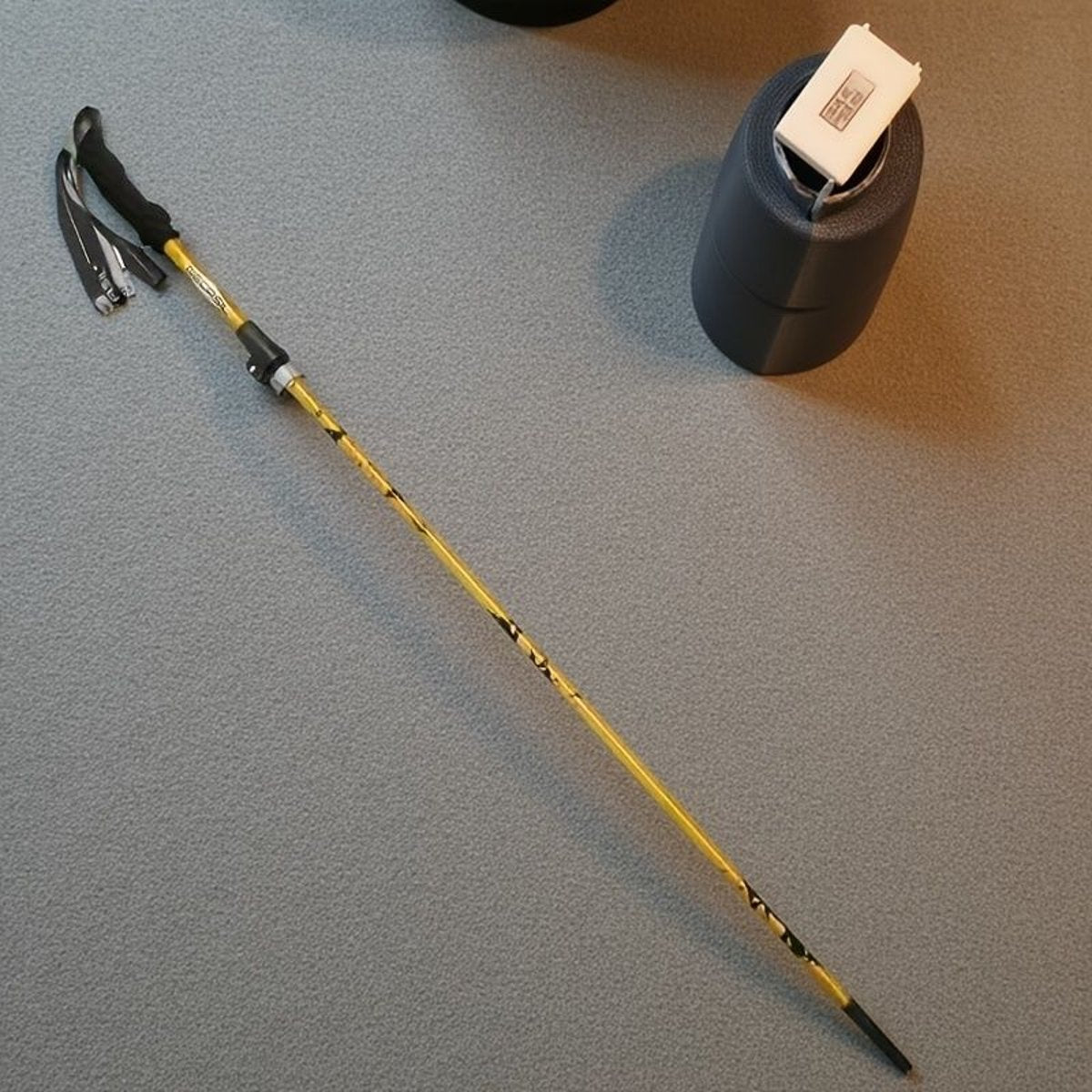 5-Section Collapsible Hiking Poles – Adjustable Lightweight Trekking — golden yellow,