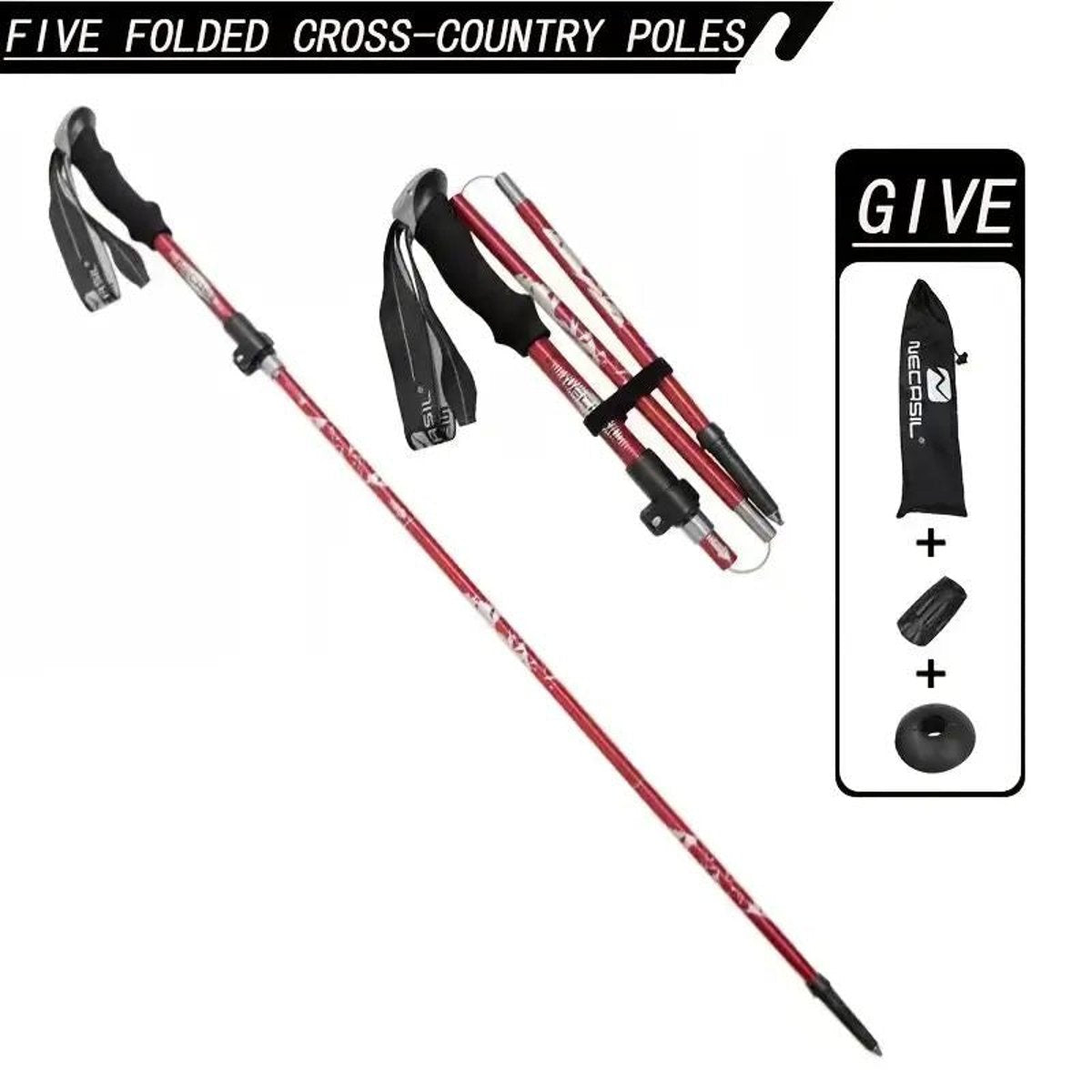 5-Section Collapsible Hiking Poles – Adjustable Lightweight Trekking —, view 13