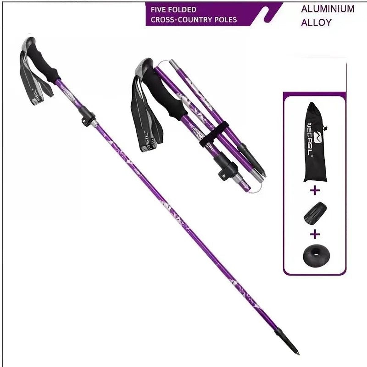 5-Section Collapsible Hiking Poles – Adjustable Lightweight Trekking —, view 16