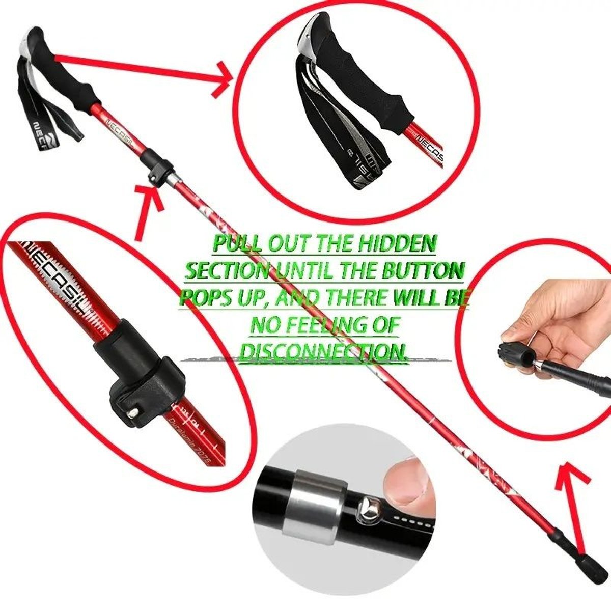 5-Section Collapsible Hiking Poles – Adjustable Lightweight Trekking —, view 21