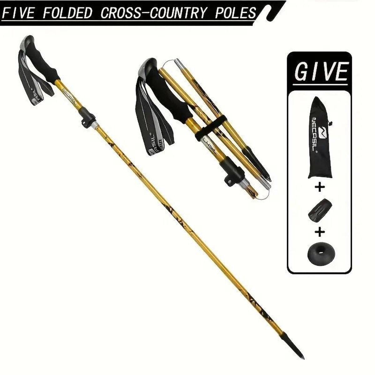 5-Section Collapsible Hiking Poles – Adjustable Lightweight Trekking —, view 23