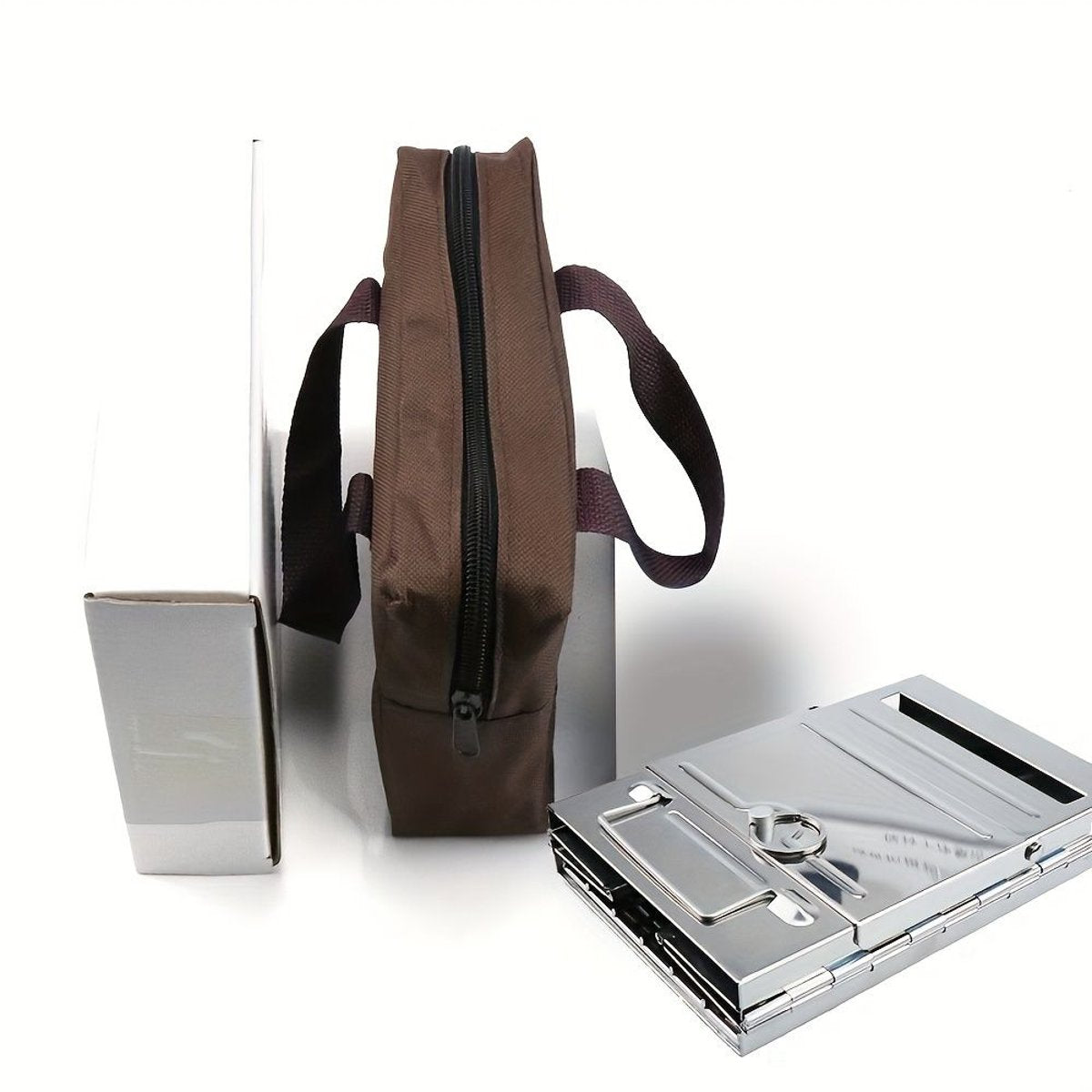 Portable Foldable Wood-Burning Stove - Compact & Lightweight for Camping Backpacking — stainless steel, cookware dinnerware