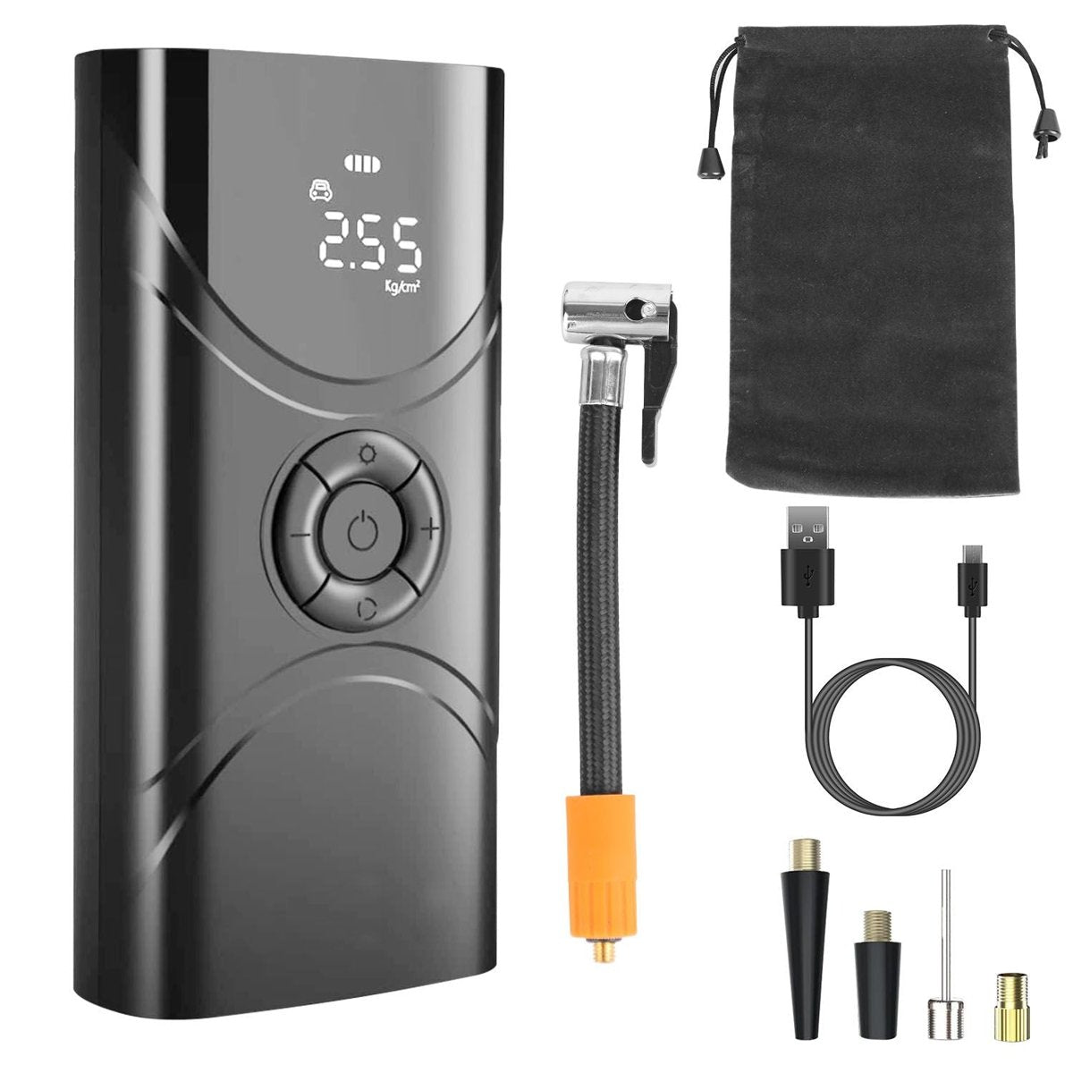 Cordless Tire Inflator - 150 PSI, 6000mAh, LCD & Presets (Flashlight) — camping tools, view 13