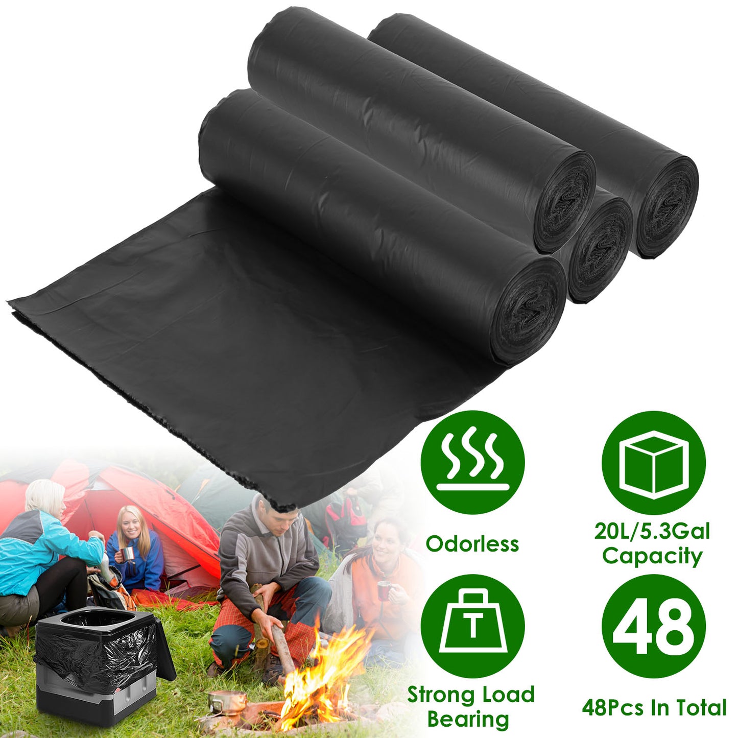 Lake Forest 5.3 Gallon Camping Trash Bags – 48 Count
