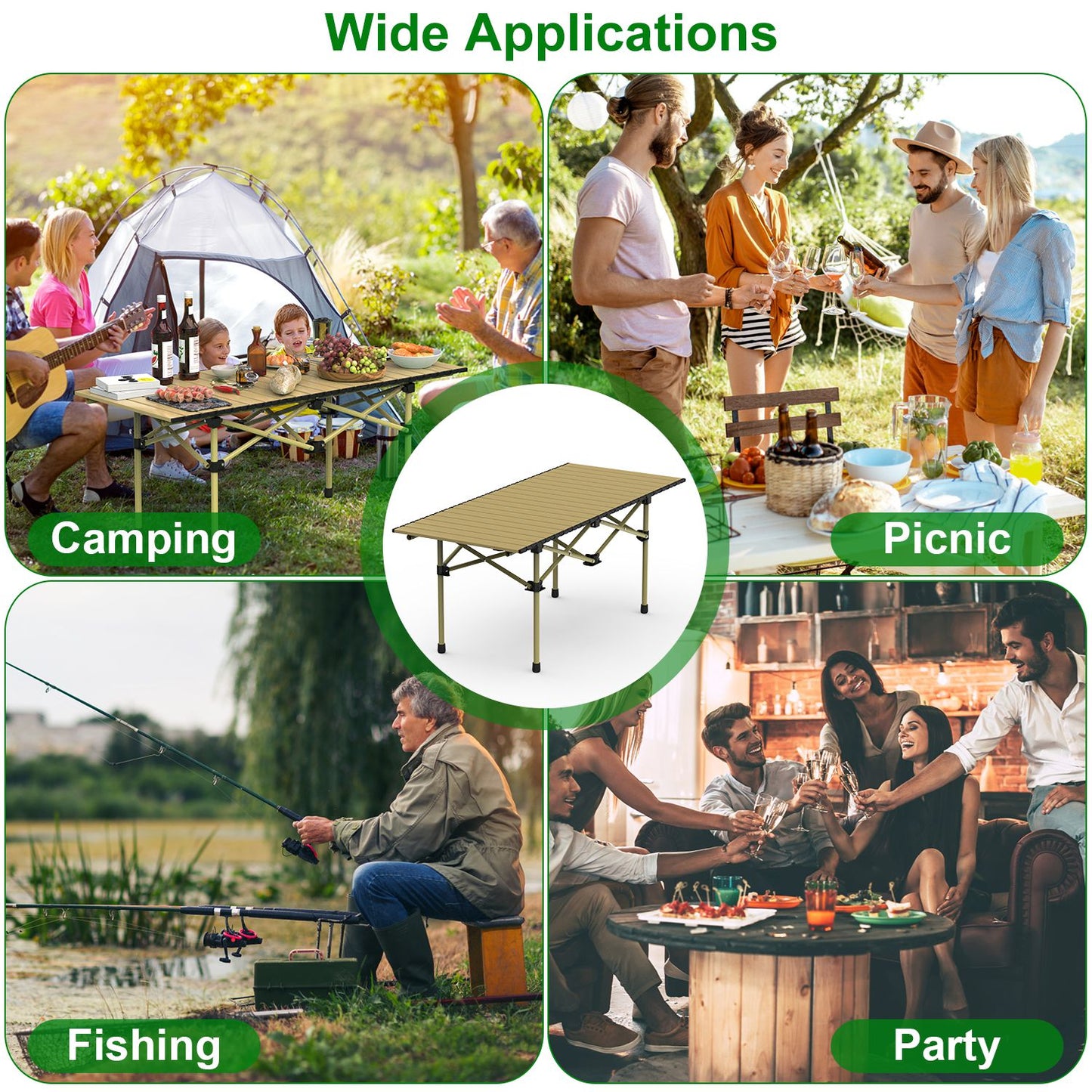 Lake Forest Folding Camping Table with Carry Bag