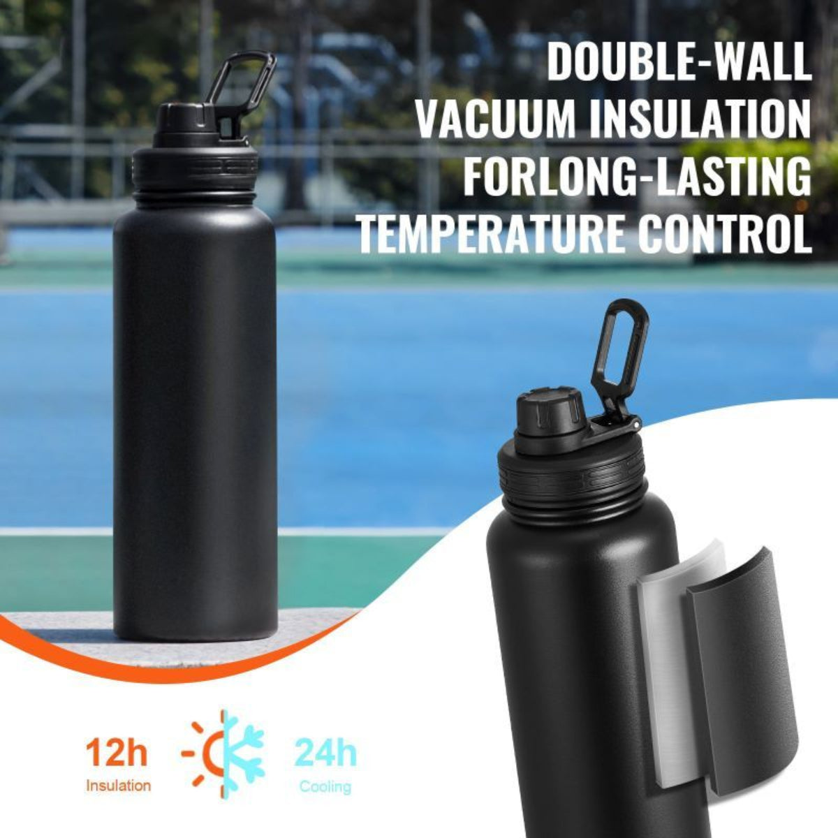 Insulated Stainless Steel Wide-Mouth Water Bottle — bottles, view 11