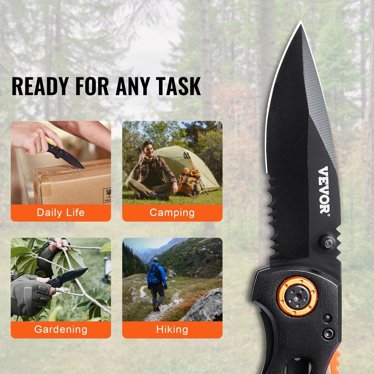 Folding Pocket Knife - 3" 7Cr17Mov Blade with Aluminum Handle — tool knives