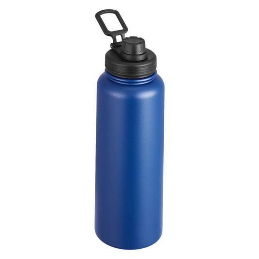 Insulated Stainless Steel Wide-Mouth Water Bottle — blue, bottles, front view
