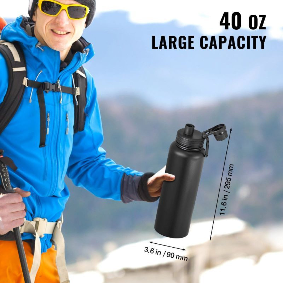 Insulated Stainless Steel Wide-Mouth Water Bottle — bottles, view 8