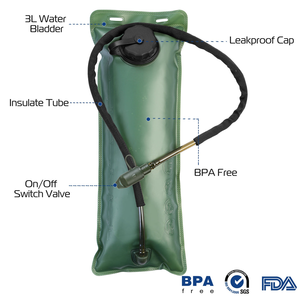 3L Hydration Vest with Water Bladder – Black