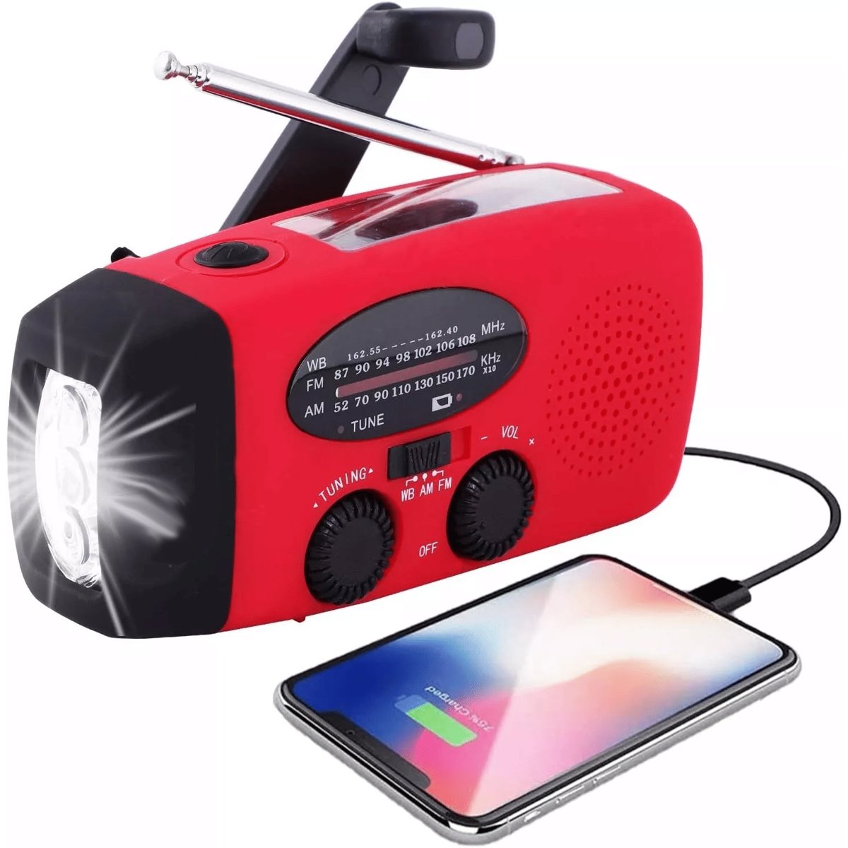Emergency Crank & Solar Weather Radio - 1000mAh Power Bank + Flashlight — tools kits