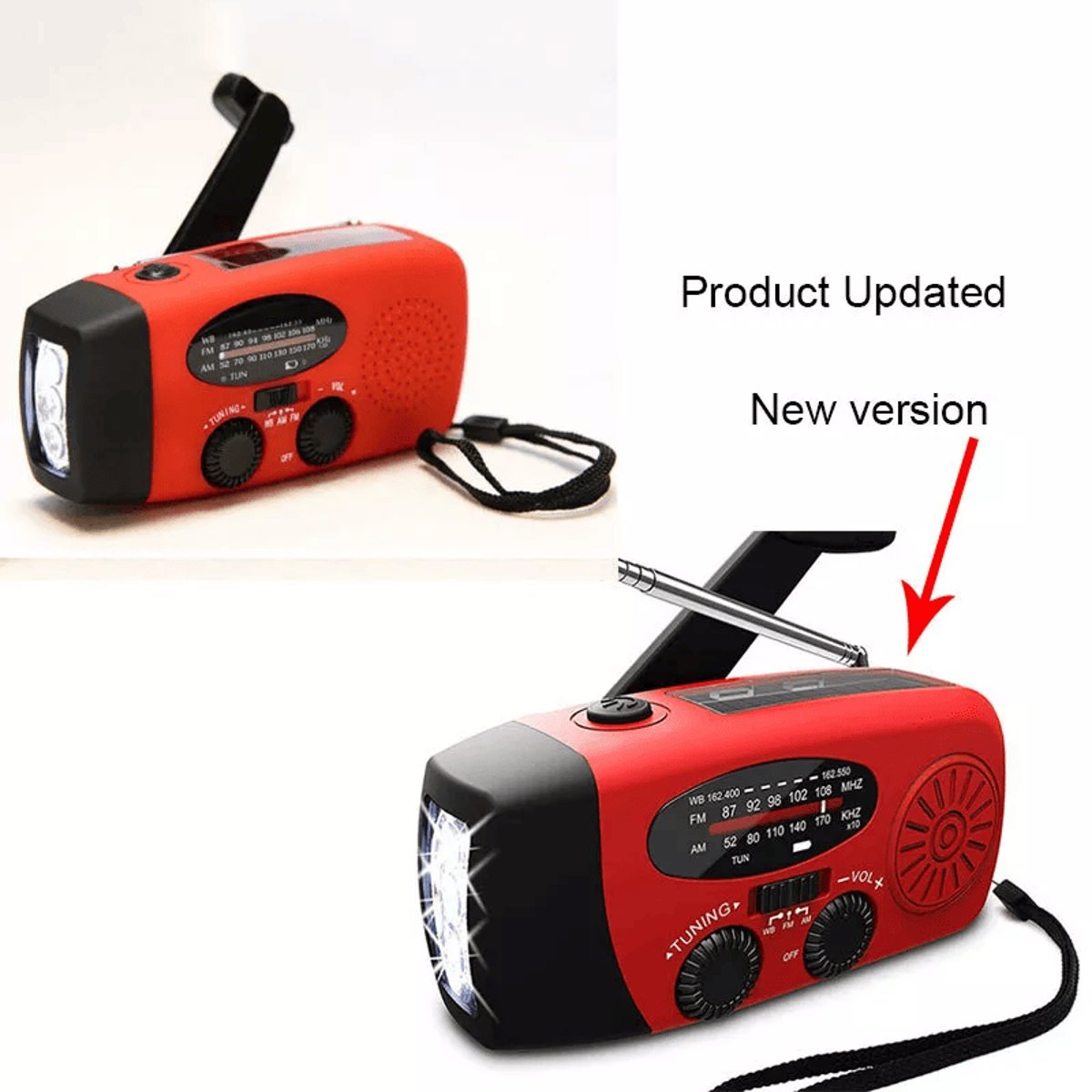 Emergency Crank & Solar Weather Radio - 1000mAh Power Bank + Flashlight — tools kits, view 7