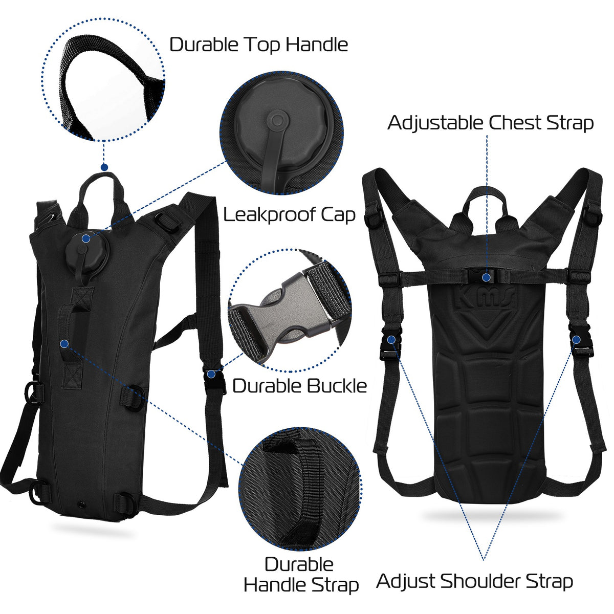 3L Hydration Vest with Water Bladder – Black
