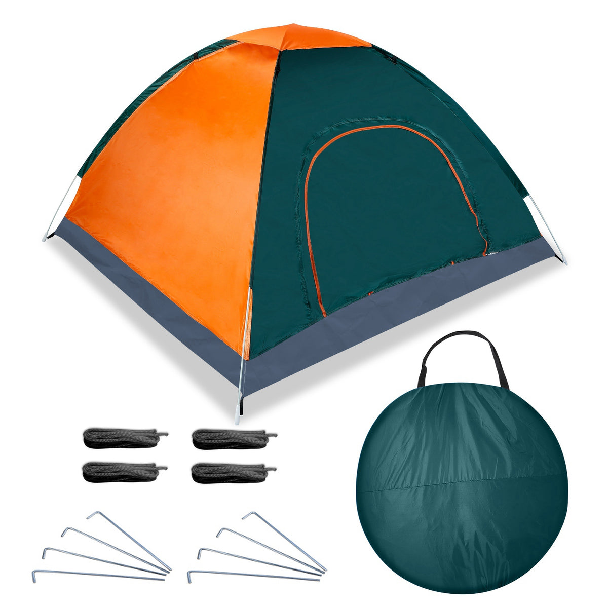 Orange 3–4 Person Instant Pop-Up Camping Tent