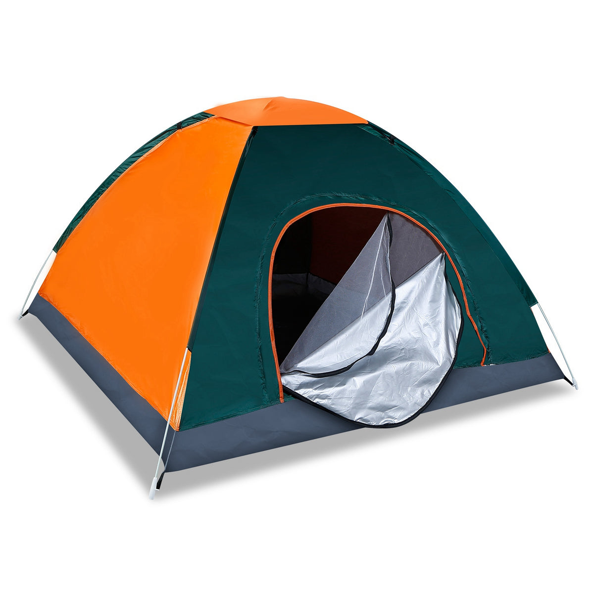 Orange 3–4 Person Instant Pop-Up Camping Tent