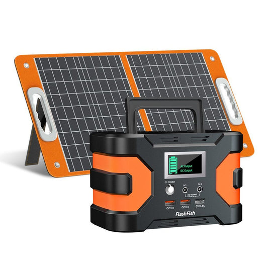 Flashfish EA150 Power Station + 60W Solar Panel Kit – 166Wh Portable Generator — stations, front view