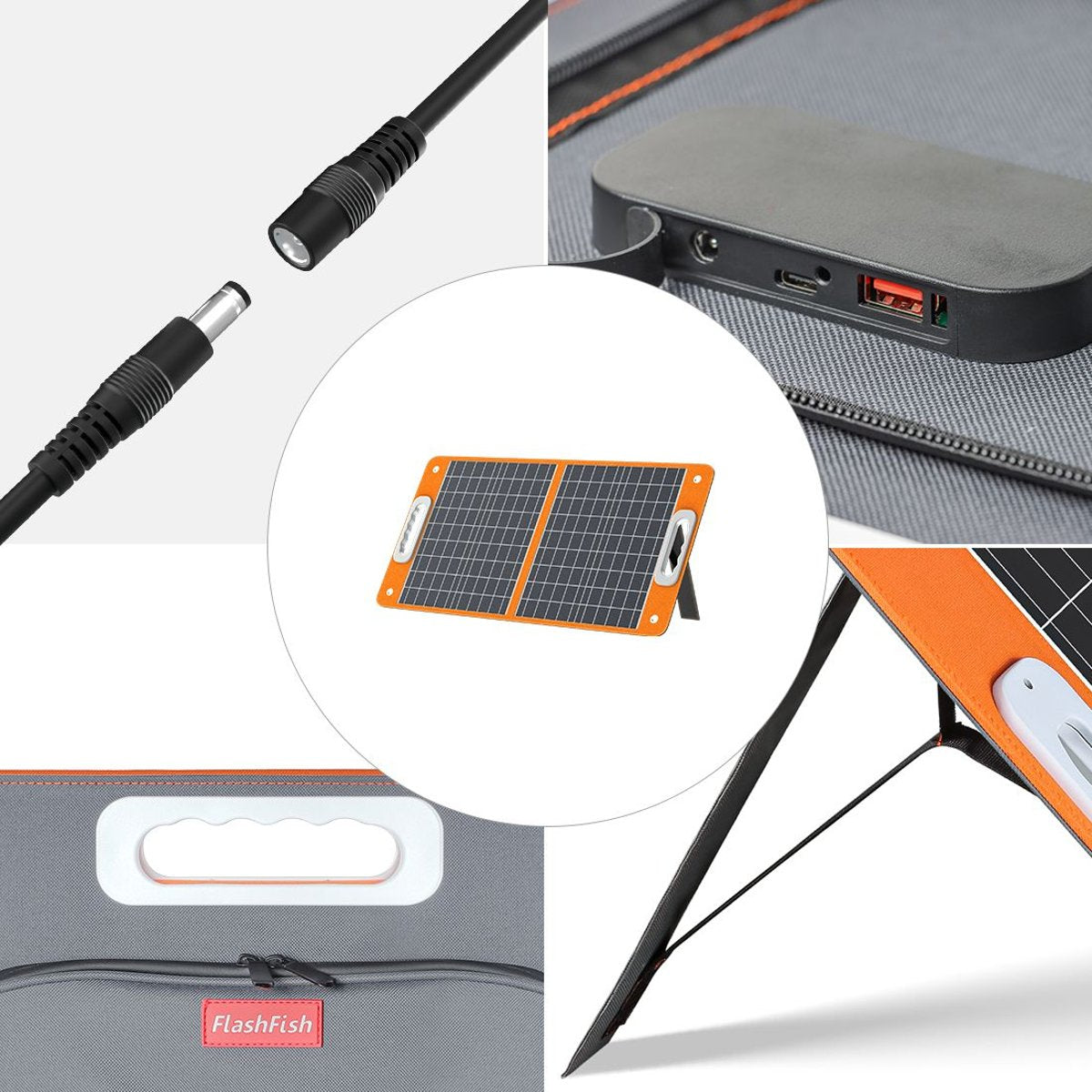 Flashfish EA150 Power Station + 60W Solar Panel Kit – 166Wh Portable Generator — stations, back view