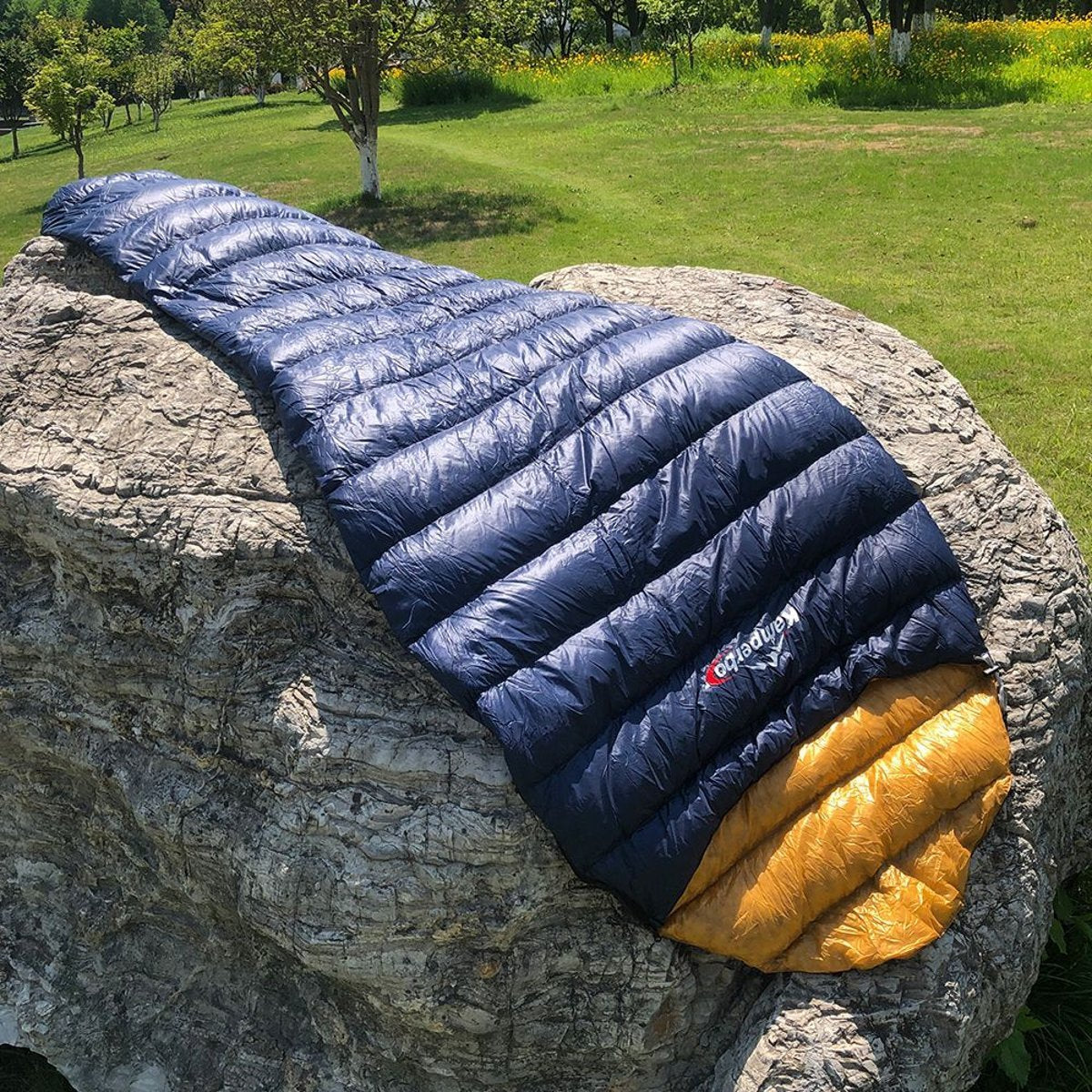 Kamperbox Ultralight Down Sleeping Bag - Compact & Warm for Camping Backpacking — blue, bags