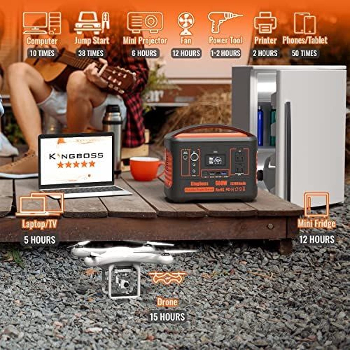 Kingboss 600W Portable Solar Generator – 568Wh Lithium Power Station — stations, lifestyle