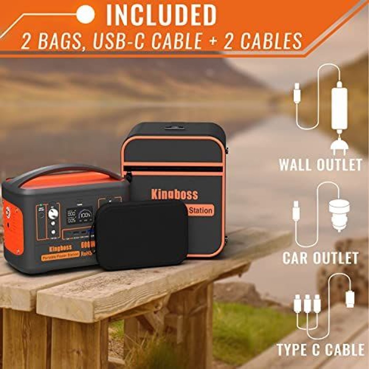 Kingboss 600W Portable Solar Generator – 568Wh Lithium Power Station — stations, view 8