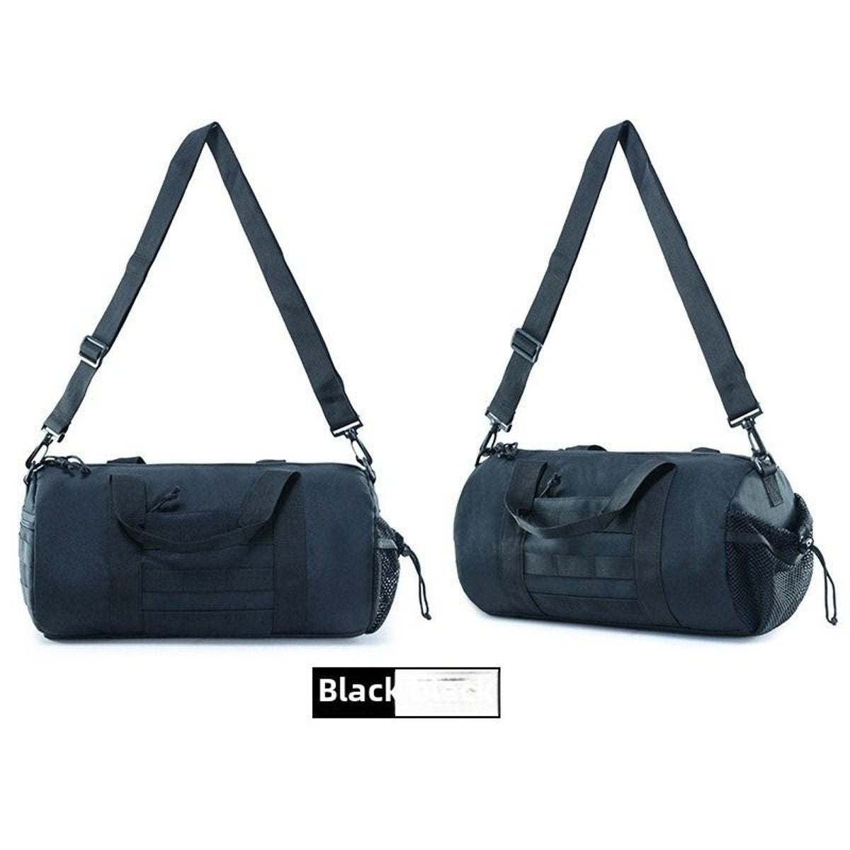 Men's Wet/Dry Gym & Travel Duffle - Shoe Compartment, Crossbody Carry — black, duffel bags