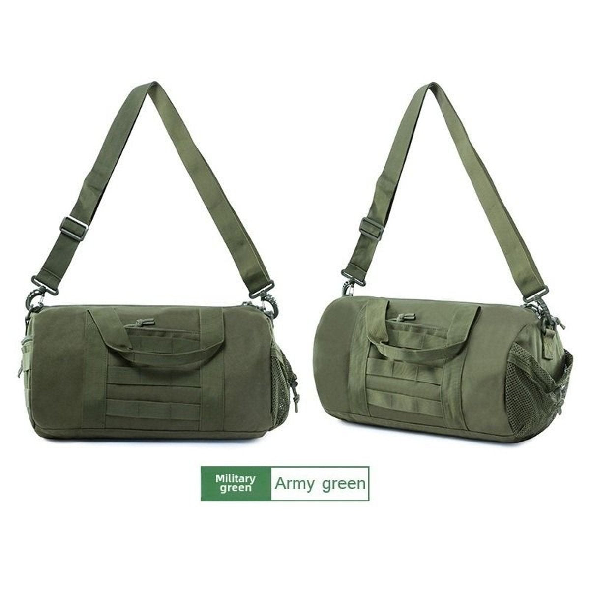 Men's Wet/Dry Gym & Travel Duffle - Shoe Compartment, Crossbody Carry — army green, duffel bags