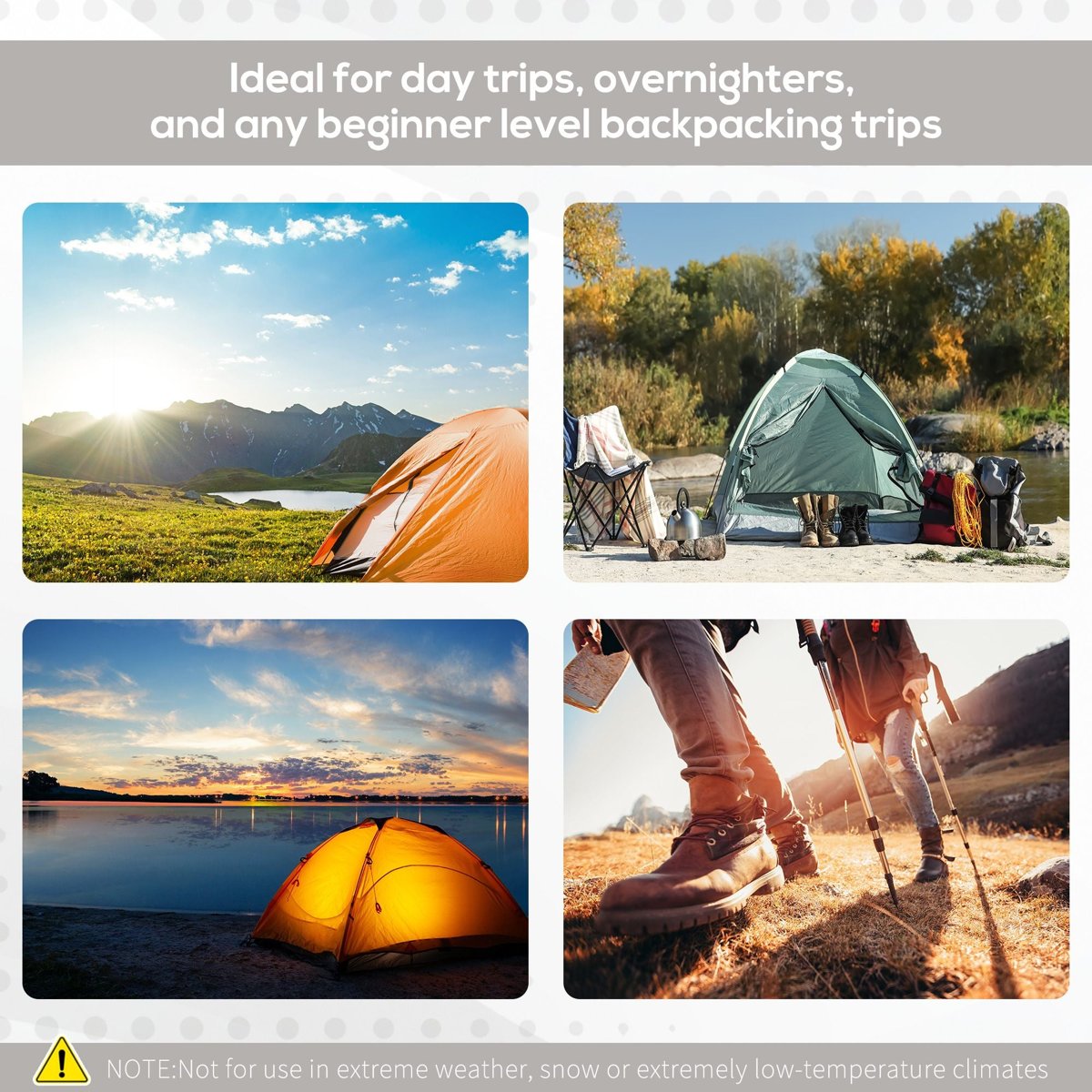 Outsunny 2-3 Person Instant Pop-Up Tent - 3000 mm, Mesh Walls, Rainfly — tents, view 7