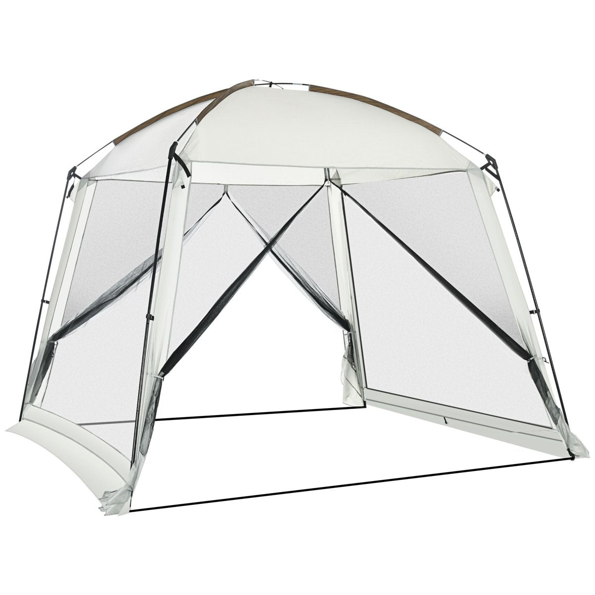 Outsunny 6-8 Person Screen Room Canopy - 118′′ × 118′′, UV50+, 2 Doors — canopies, front view