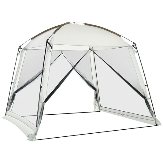Outsunny 6-8 Person Screen Room Canopy - 118′′ × 118′′, UV50+, 2 Doors — canopies, front view