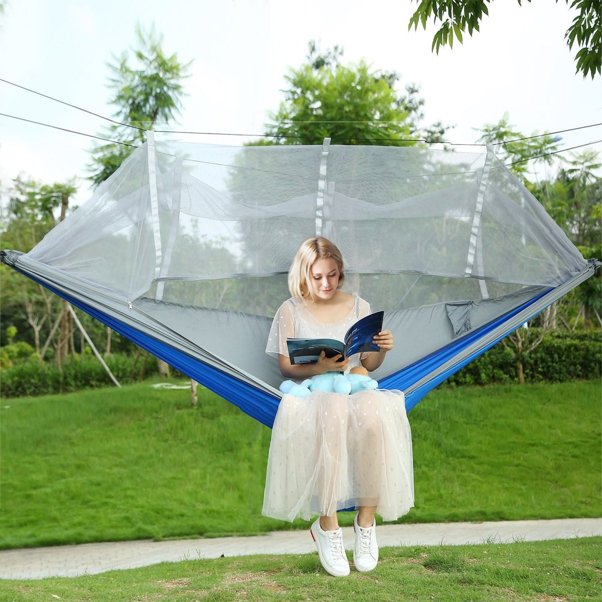 Parachute Camping Hammock with Mosquito Net – 600LBS Load-Bearing, Compact & Durable — hammocks, view 18