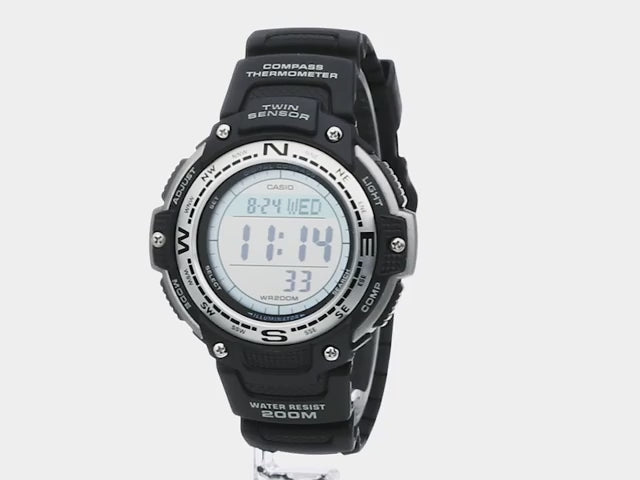 Hunting Watch with Built-In Compass - Rugged Outdoor Timepiece — navigational compasses, front view