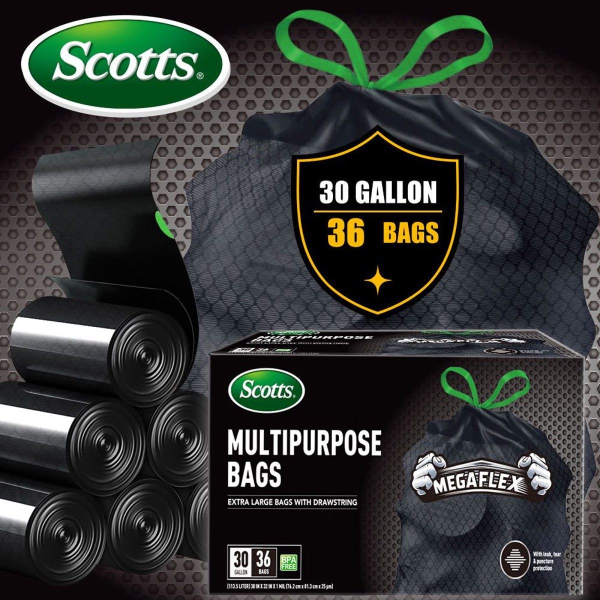 Scotts 30-Gallon Drawstring Garbage Bags - 36-Count, Non-Rip, Leak-Resistant — bags, lifestyle