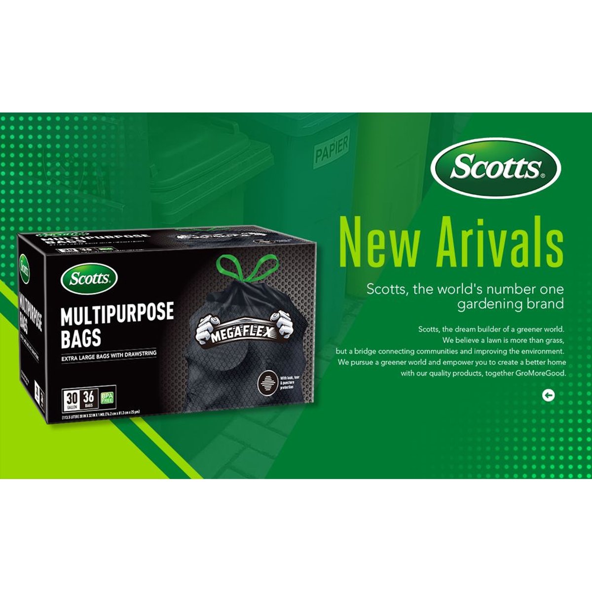 Scotts 30-Gallon Drawstring Garbage Bags - 36-Count, Non-Rip, Leak-Resistant —